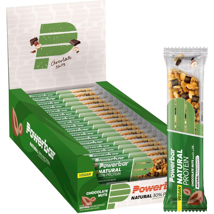 Протеїнові батончики Natural Protein, 18 x 40 г Шоколадні горішки Powerbar