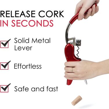 Професійний штопор червоний KAYCROWN