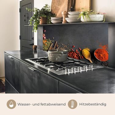 Кухонний фартух 60x80 см Самоклеючий захисний щиток для кухонної стіни Кухонний фартух Кухонні фасади Кухонні фартухи Кухонна стіна Вода - Пейзаж - (Трави - Їжа, 80 x 150 см)