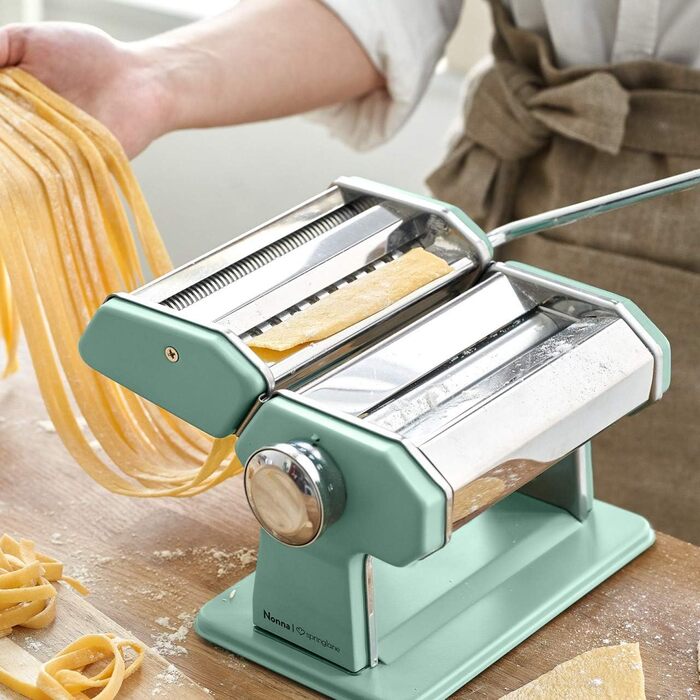 Ручна макаронна машина та 3 насадки для різання спагетті, лазаньї, тальятелле Springlane Kitchen