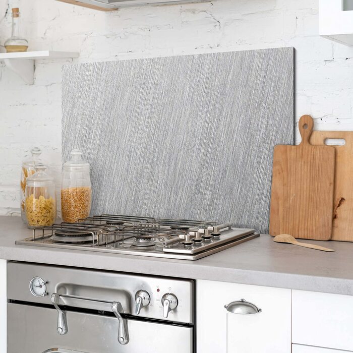 Алюмінієвий кухонний фартух, виготовлений в Італії, захищає плиту та стіну, миється та легко встановлюється, металевий фартух, 48 x 72 см (48x72, матовий)