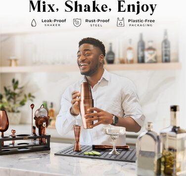 Набір для коктейлів 16 предметів мідний Bare Barrel