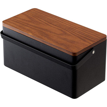 Швейна коробка Yamazaki 5061 TOWER, чорна, сталь/дерево/ABS-смола/бавовна/поліестер, мінімалістичний дизайн