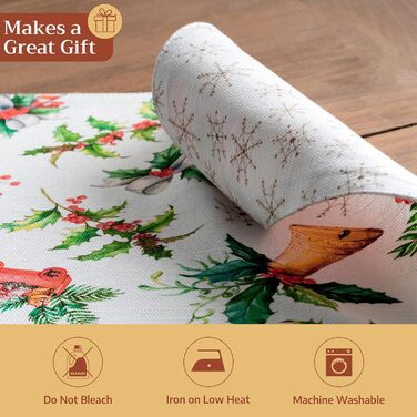 Бавовняні килимки для серветок, набір з 4 шт. , декоративні килимки для серветок, пасхальні килимки, що миються, для свят, вечерь, весни, літа (33 см x 48 см) (02 - Chromo), 39Hermine 100