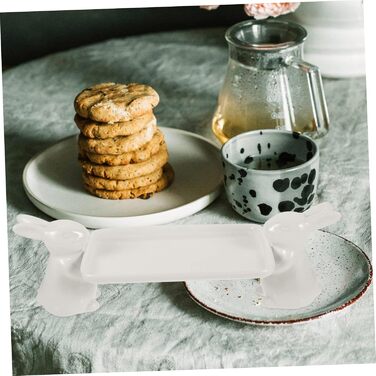 Керамічний сервірувальний піднос з милими кролики 31 х 10 см VICASKY