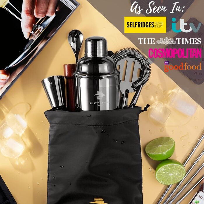 Набір для приготування коктейлів чорний Rusty Barrel