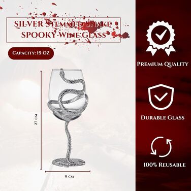 Элегантные бокалы для вина со змеиным мотивом 540 мл The Wine Savant