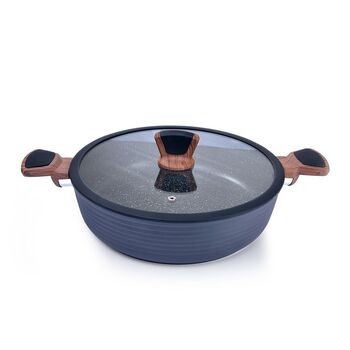 Сотейник Fissman 28x7,5 см 4100 мл DIAMOND GREY со стеклянной крышкой (4306)