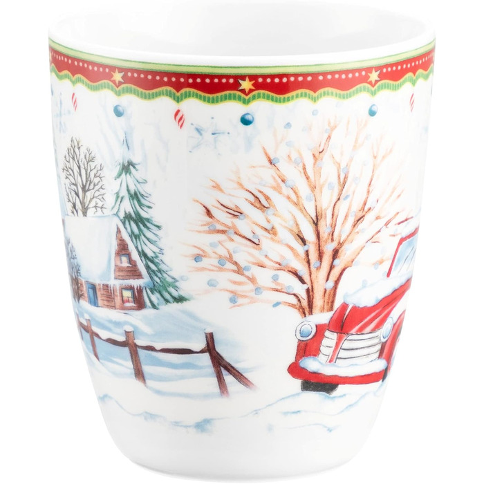 Різдвяна кружка з ручкою, різдвяна машина, порцеляна, 400 мл, 65296 -