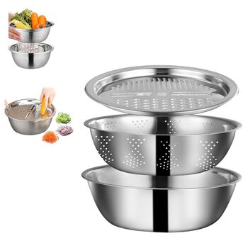 Мультифункціональна миска з нержавіючої сталі 3-в-1 HADAVAKA