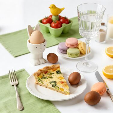 Набір з 2 порцелянових підносів для яєць на Великдень, керамічні підноси для яєць у формі кролика, веселі, креативні тарілки для яєць у формі великоднього кролика, підставки для яєць, можна мити в посудомийній машині, підставка для варених яєць, подарунки