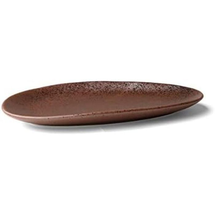 Арена Реактивный фарфор на 4 персоны (овальная тарелка 27 см, коричневая)