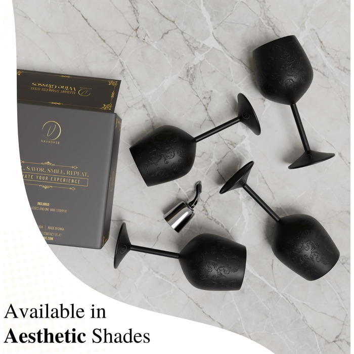 Набір келихів для вина з нержавіючої сталі 2 шт 480 мл vaanshie