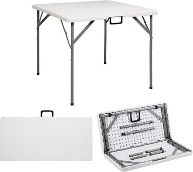 Сложный кемпинговый стол 86 x 86 x 74 см белый Bonnlo