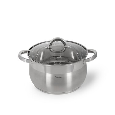 Каструля Fissman FELINA 24x14,5 см / 6,5 л. зі скляною кришкою нержавеющая сталь (5348)