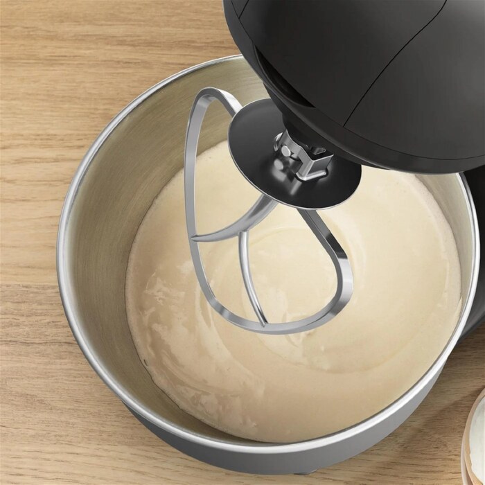 Tefal Кухонна машина Bake Essential 800Вт, чаша-метал, корпус-метал/пластик, насадок-4, чорний