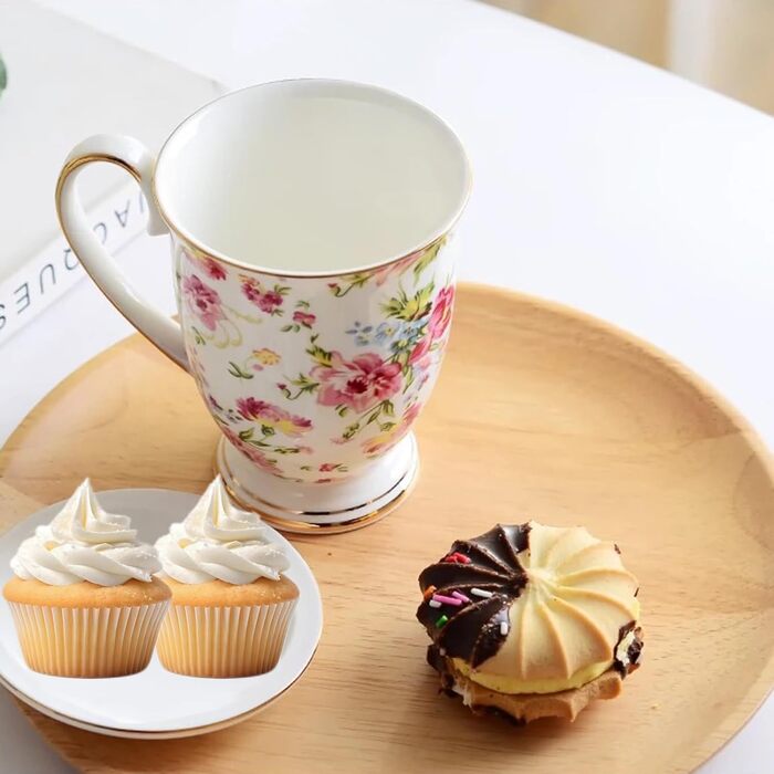 Набір із 2 кавових чашок з квітковим візерунком 300 мл MIATTCLD