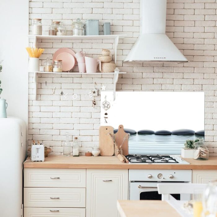 Дизайнерський кухонний фартух з алюмінієвого композиту, кухонний фартух, товщина 3 мм, 60x100 см, (Waterstones)