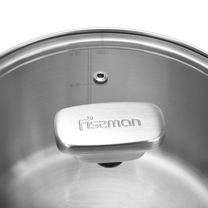 Каструля Fissman PREMIUM ONE 20x11 см / 3,1 л зі скляною кришкою нержавіюча сталь (15091)