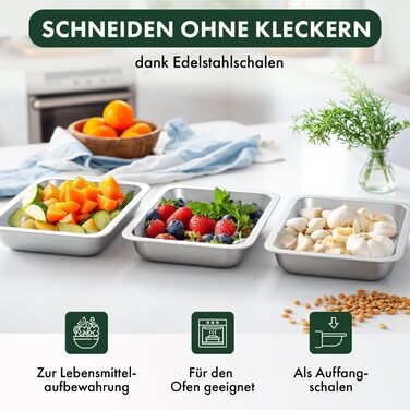 Бамбукова обробна дошка 40 x 28,5 см з 3 лотками для збору з нержавіючої сталі Blumtal