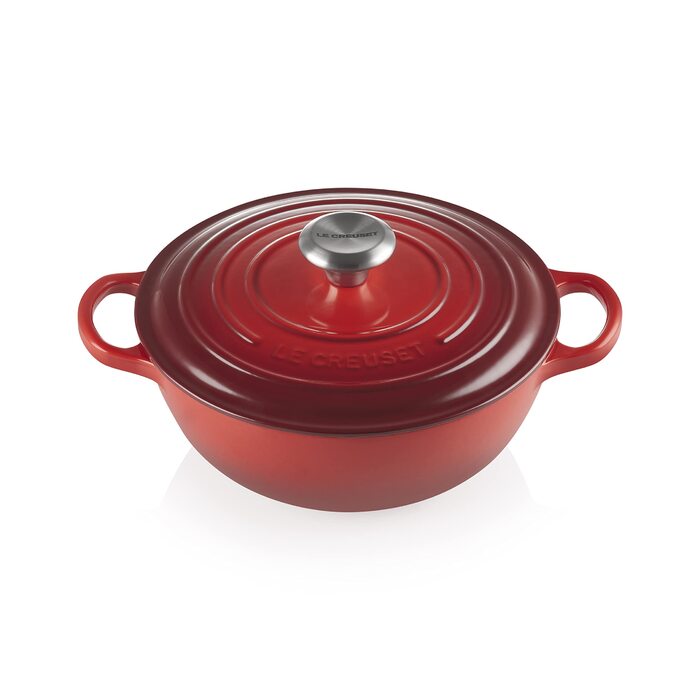 Чавунна каструля Le Creuset Signature, 24 см, 4,1 л, для всіх типів плит та індукції (Вишнево-червоний)