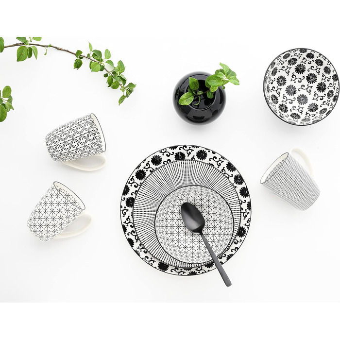Набір посуду на 4 особи, 16 предметів, New Style Black Creatable