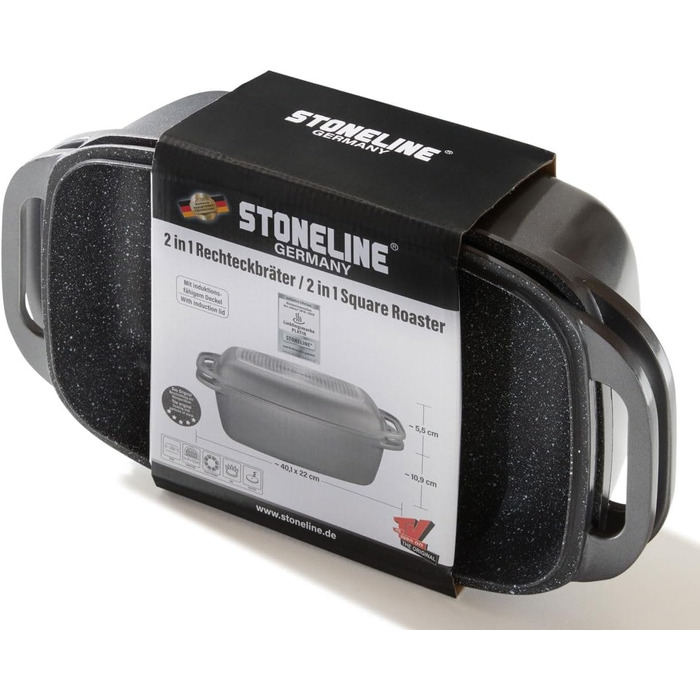 Жаровня с крышкой 43 х 26 см 8,4 л STONELINE