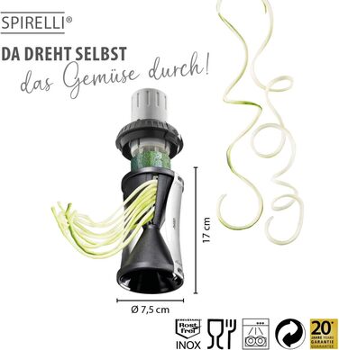 Набір кухонних помічників спіральна різачка GEFU SPIRELLI та ніж для овочів SENSO - спіральна різачка для приготування овочевих спагетті та цудлів (Spirelli 2.0)