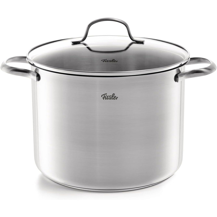 Набір посуду Fissler San Francisco/Нержавіюча сталь, 5 предметів, набір посуду, каструлі зі скляною кришкою, індукція (3 каструлі, 1 каструля для тушкування, 1 каструля) Індукція