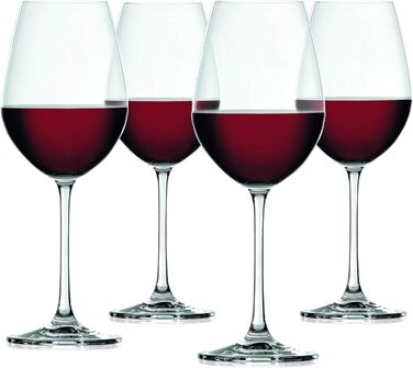 Набір келихів Spiegelau Bordeaux, 4 шт., Європейський безсвинцевий кришталь, Класична ніжка, Можна мити в посудомийній машині, Подарунковий набір келихів для червоного вина професійної якості, 640 мл