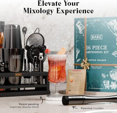 Набір для коктейлів 16 предметів чорний Bare Barrel