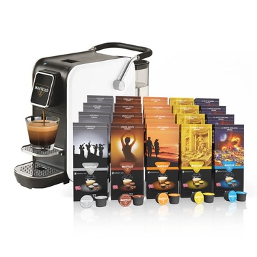 Кофемашина капсульная белая Smart Martello и набор из 200 кофейных капсул Martello