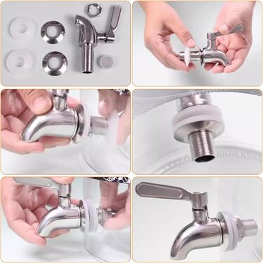 Стеклянный диспенсер с краном 4 л Hiziwimi