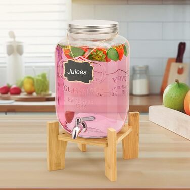 Скляний диспенсер для напоїв з краном 8 л Hisredsun