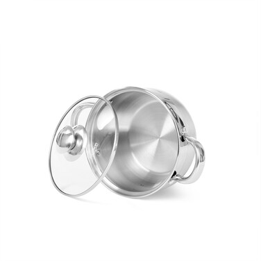 Кастрюля Fissman PRIME 14x8,5 см/1,3л со стеклянной крышкой (5510)