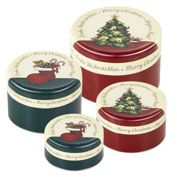 Банку для печива різдвяна, 4 предмета, білий / червоний / зелений, RBV Birkmann
