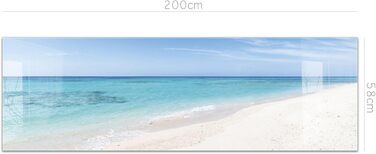 Кухонний фартух Timalo зі скляним виглядом Північне море, очерет, захід сонця, океан, солома 2-мм акрилове скло Бризкозахисна стінка для плити, скляний кухонний фартух, акрилові скляні стінові панелі, захисна панель для фартуха (200 x 58 см, 304- Beach)