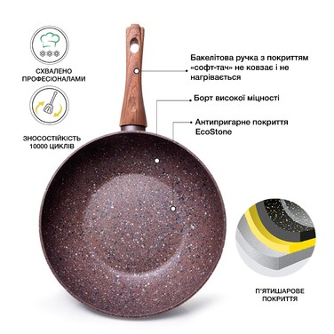 Сковорідка для смаження Fissman MAGIC BROWN 20x4,5 см індукційна (4330)