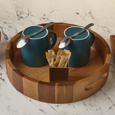 Дошка для подачі 25 см, кругла, акація, GenWare