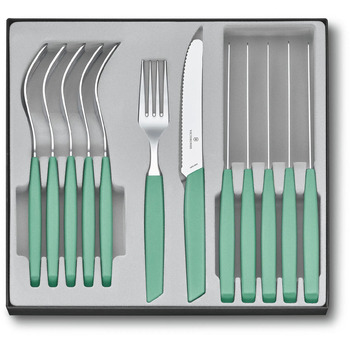 Кухонный гарнитур Victorinox Swiss Modern Table Set 12шт из мятных дворов. ручка (6 ножей для помидоров, 6 ведер)