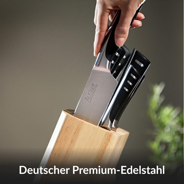 Набор ножей из нержавеющей стали с самозатачивающимся блоком Ausker