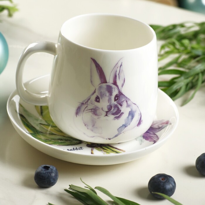 Кружка Fissman PROVENCE RABBIT 400 мл фарфора (13956)