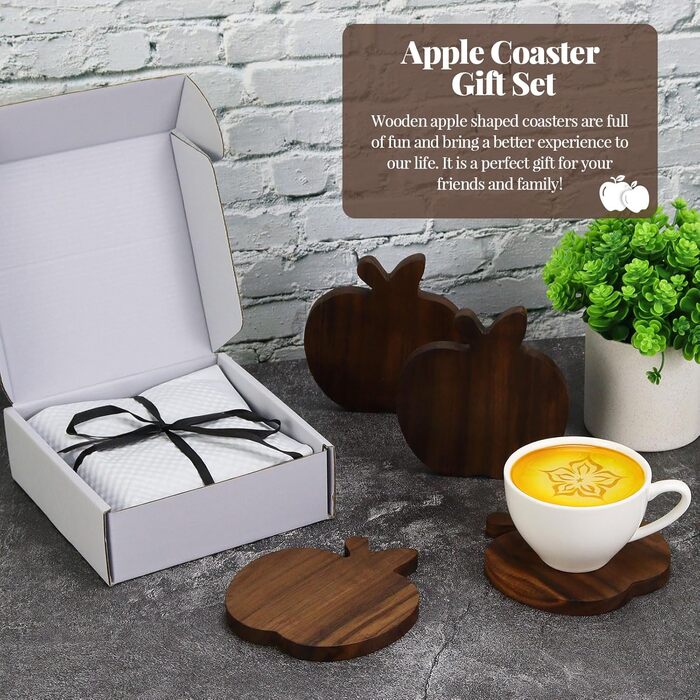 Набір підставок із натурального горіхового дерева 4 шт Generisch