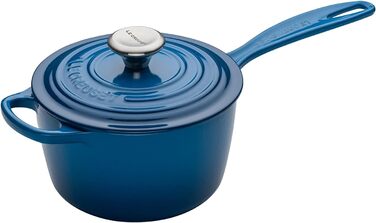 Чугунный сотейник Ø 16 см, 1,5 л с крышкой, синий Марсель Signature Le Creuset