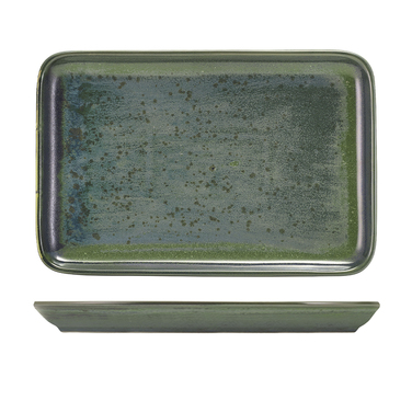Страва прямокутна 30*20 см зелена Terra Porcelain Aqua Green GenWare