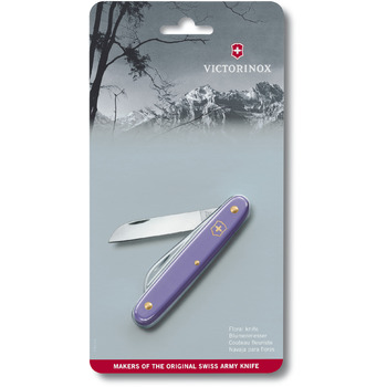 Victorinox Садовый нож Цветочный 100мм/1funk/фиолетовый коврик (блистер)
