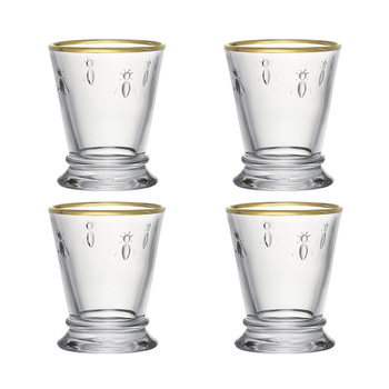 Набор стаканов с золотым ободом La Rochere ABEILLE, h 10,3 см, 260 мл, 4 пр.