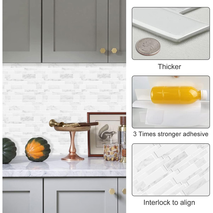 Самоклеюча плитка для кухонного фартуха 30,5 х 30,5 см WoStick