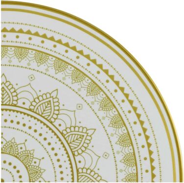 Серія Mandla Gold Black, набір посуду з 8 предметів, комбінований набір керамограніту (8 предметів, золотисто-білий), 23587