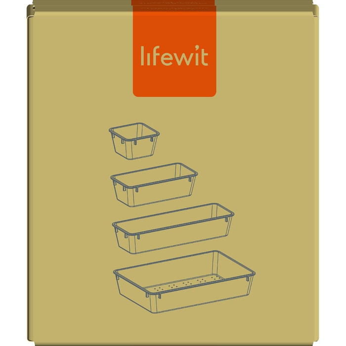 Органайзер для ящиков Lifewit с 4 размерами, система органайзера для туалетного столика, прозрачная пластиковая коробка для макияжа / ванной комнаты / ящика, настольные подносы для кухни, ювелирных изделий, спальни, офиса (33 шт. и)